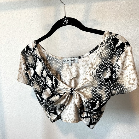 ALMOST Famous Women’s Snakeskin Crop Top Size Small - Picture 1 of 5